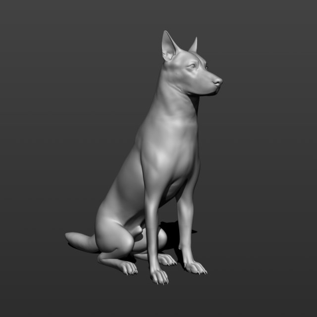 german shepherd dog 3D Druckmodell .c4d .max .obj .3ds .fbx .stl .blend