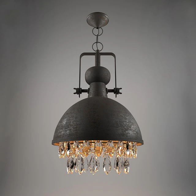 ceiling lamp industrial pendant with crystals 3D Model .c4d .max .obj .3ds .fbx .stl .blend 
