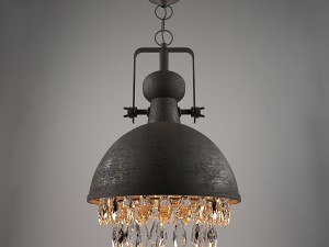 ceiling lamp industrial pendant with crystals Model 3D