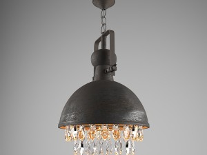 ceiling lamp industrial pendant with crystals Modelo 3D
