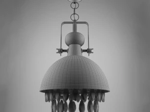 ceiling lamp industrial pendant with crystals 3D Model