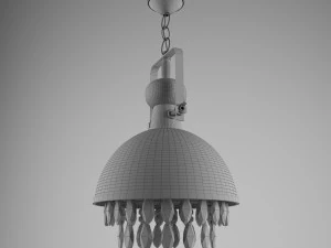 ceiling lamp industrial pendant with crystals 3D Model