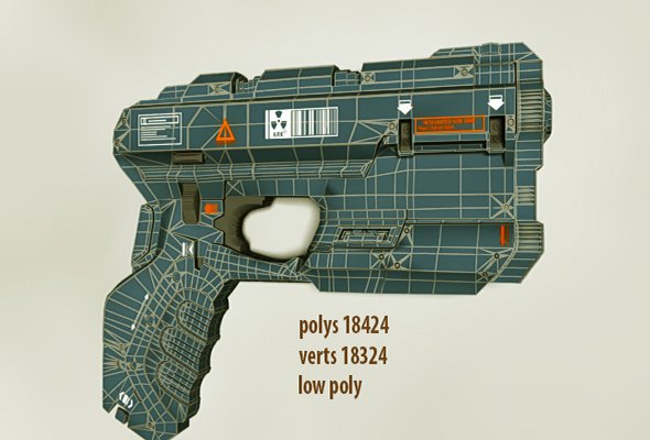 pistol 3D-Modell .c4d .max .obj .3ds .fbx .stl .blend 