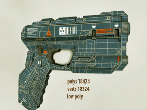 권총 3D 모델