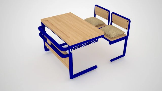 3ds max 2015 school desk 3D Model .c4d .max .obj .3ds .fbx .stl .blend