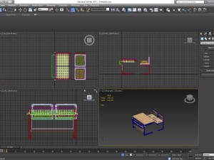 3ds max 2015 school desk 3D 모델