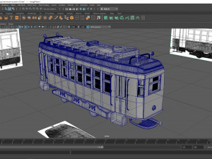 tram 3d model maya 2017 obj and fbx 3D Model