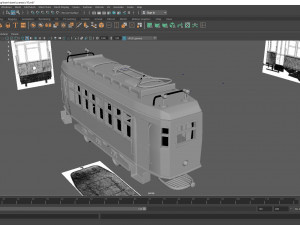 tram 3d model maya 2017 obj and fbx 3D Model