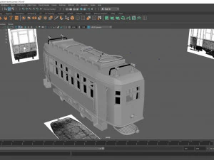 tram 3d model maya 2017 obj and fbx 3D Model