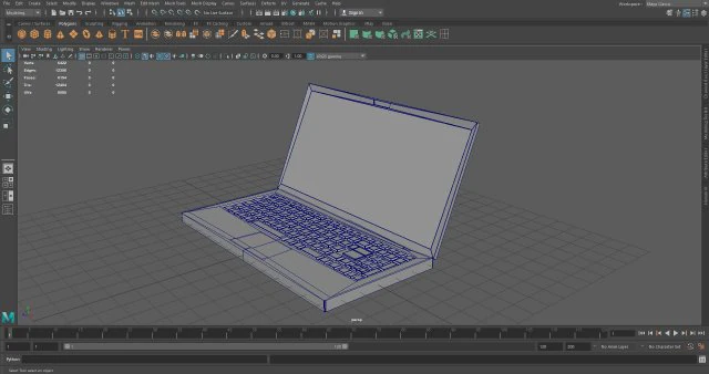 3d low poly laptop 3D Model .c4d .max .obj .3ds .fbx .stl .blend 