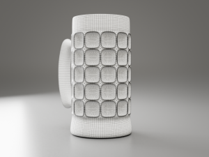 dimpled glass beer mug Modelo 3D