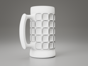 dimpled glass beer mug Modelo 3D