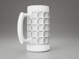 dimpled glass beer mug 3D Model