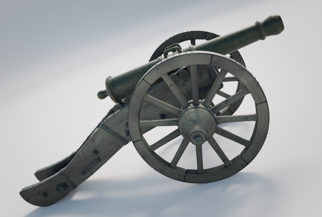 field cannon 3D 모델 .c4d .max .obj .3ds .fbx .stl .blend 