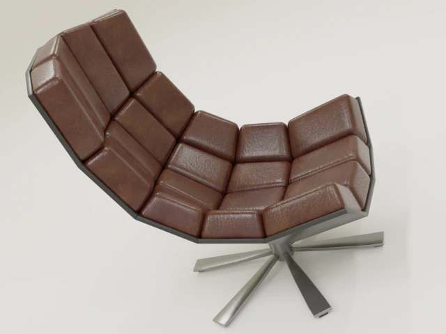 comfortable leather chair 3D Model .c4d .max .obj .3ds .fbx .stl .blend