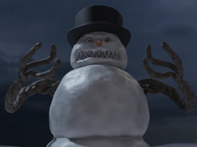 bad scary snowman 3D Model .c4d .max .obj .3ds .fbx .stl .blend 