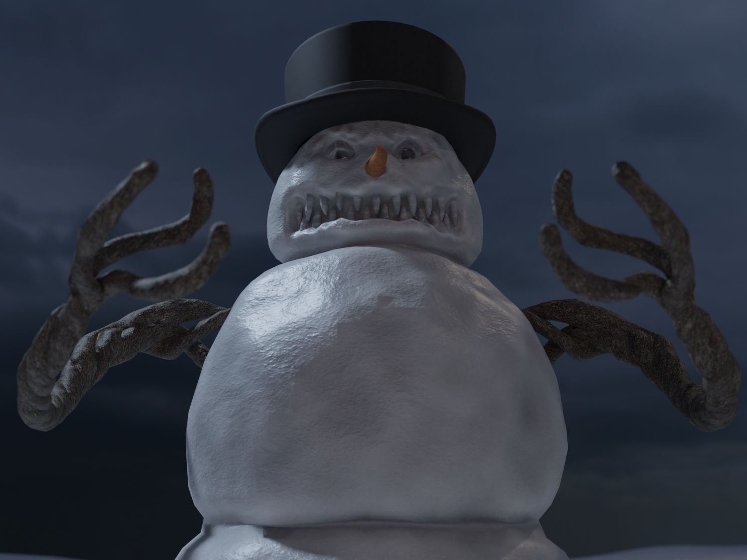 Bad scare. Снеговик 3д модель. Злой Снеговик персонаж. The long Drive Снеговики.