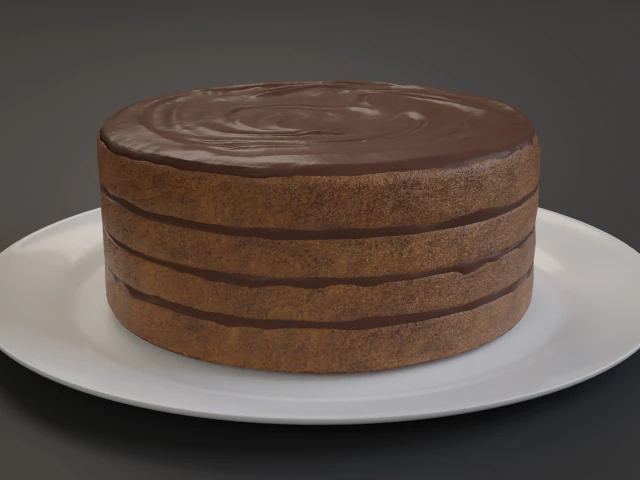 chocolate cake 3D Model .c4d .max .obj .3ds .fbx .stl .blend 