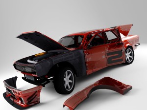gaz 24 muscle car 3D Model