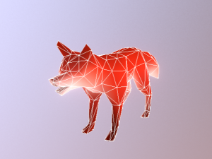 fox low poly vertex paint 3D Modell