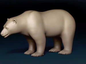 Malha Base Urso Polar Modelo 3D
