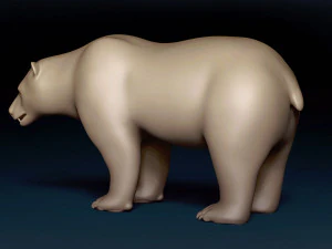 Malha Base Urso Polar Modelo 3D