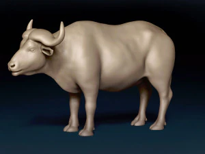 African Buffalo Base Mesh 3D Model