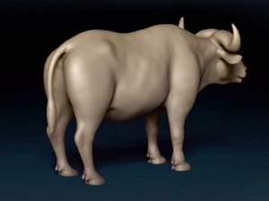 African Buffalo Base Mesh 3D Model