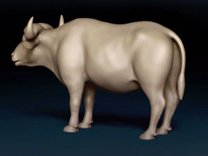 African Buffalo Base Mesh 3D Model
