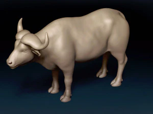 African Buffalo Base Mesh 3D Model