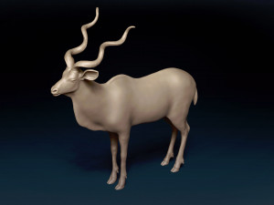 Kudu Antelope Base Mesh 3D-Modell