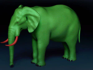 Malha Base Elefante Modelo 3D