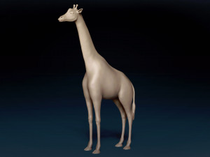 African Giraffe Base Mesh 3D Model