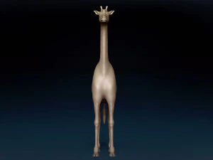 African Giraffe Base Mesh 3D Model