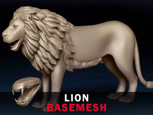 Lion Base Mesh 3D Model