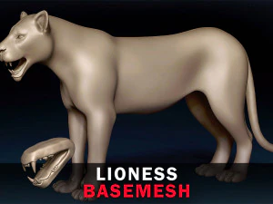 Базовая сетка львицы 3D Модель