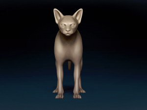White Sphynx Cat Base Mesh Modelo 3D