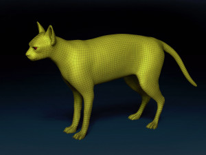 White Sphynx Cat Base Mesh Modelo 3D