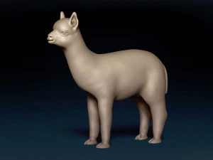 Malha Base Alpaca Modelo 3D