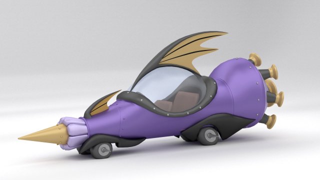 the mean machine - wacky races 3D मॉडल .c4d .max .obj .3ds .fbx .stl .blend 