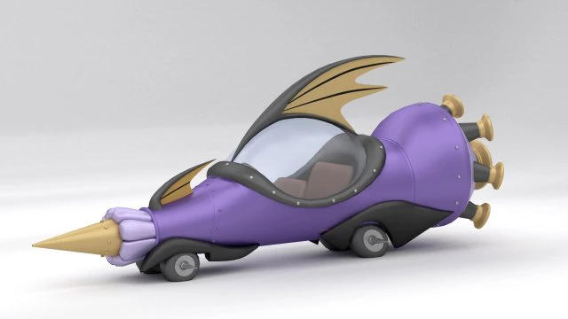 the mean machine - wacky races 3D Model .c4d .max .obj .3ds .fbx .stl .blend