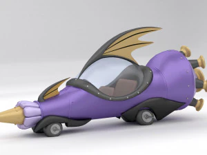the mean machine - wacky races 3D Model
