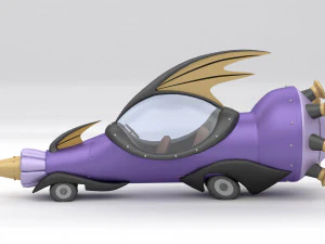 the mean machine - wacky races 3D Model
