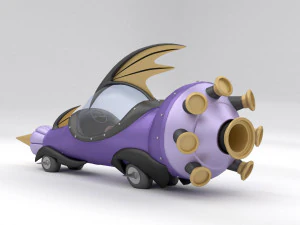 the mean machine - wacky races 3D Model