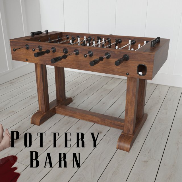 pottery barn foosball table Modelo 3D .c4d .max .obj .3ds .fbx .stl .blend 