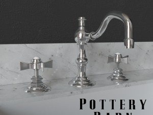 piedmont single sink console and langford cross-handle widespread bathroom faucet 3Dモデル