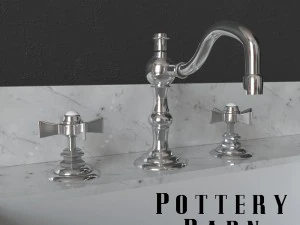 piedmont single sink console and langford cross-handle widespread bathroom faucet 3D Model