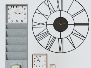 pottery barn clock set 3D Model