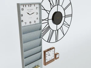 pottery barn clock set 3D Model