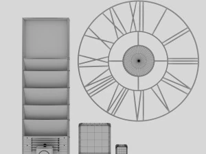 pottery barn clock set 3D Model